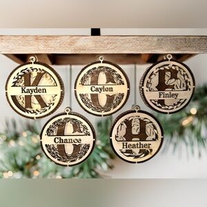 Customizable Monogram Christmas ornament